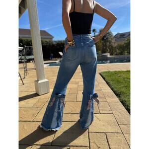 MSRP $90 ✨ KanCan Upcycled Flared Denim Jeans Size 31 | SHUGGIE FIERCE DESIGNS ✨
